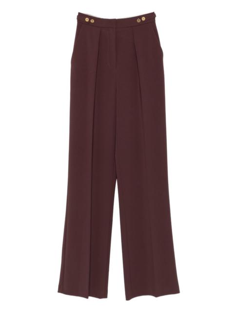 ELISABETTA FRANCHI pleated button-detailing straight trousers