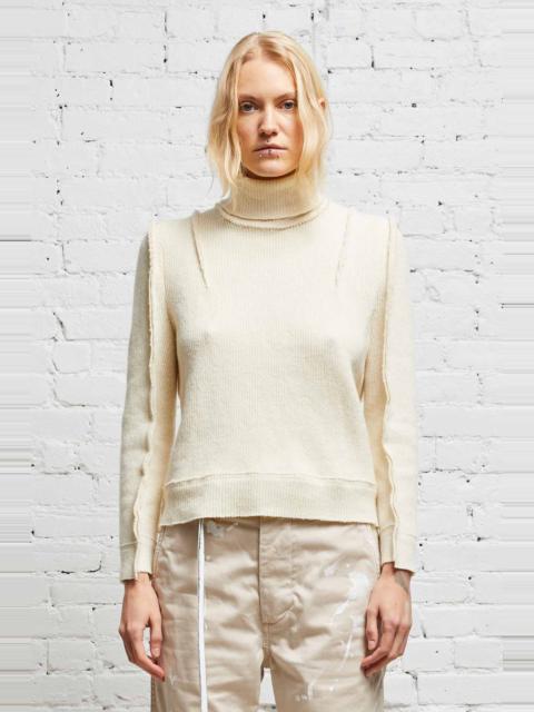 R13 FLAT SLEEVE TURTLENECK - ECRU