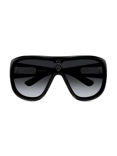 GUCCI Men's Logo Shield Sunglasses - Black