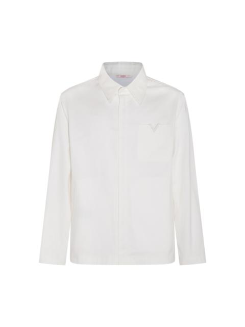 white cotton blend shirt