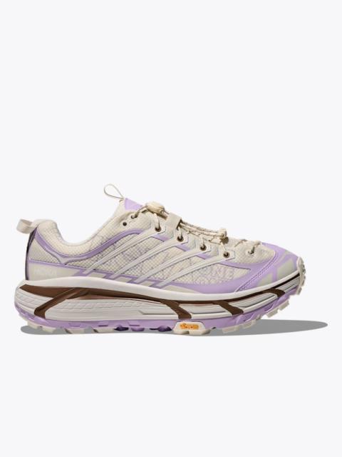 HOKA Mafate Three2 Shoes in Alabaster/Iris Flower