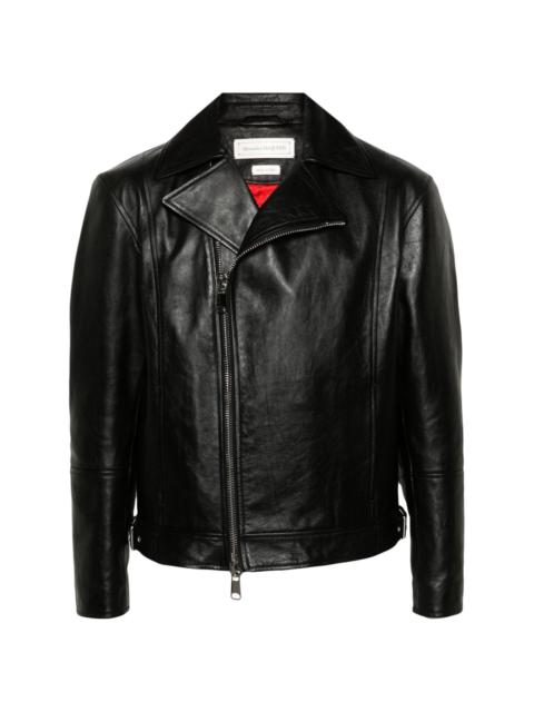 Alexander McQueen zip-up leather biker jacket