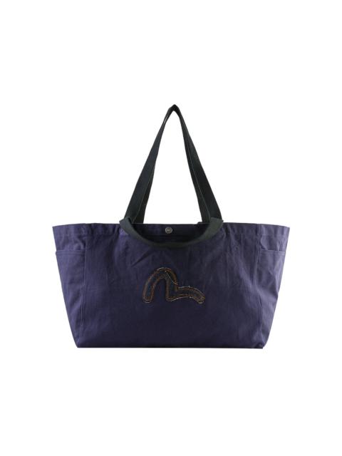 EVISU Seagull Denim Applique Tote Bag