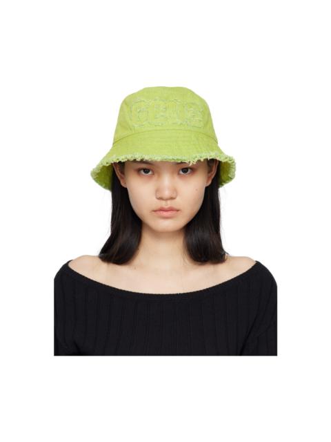 GCDS Green Distressed Bucket Hat
