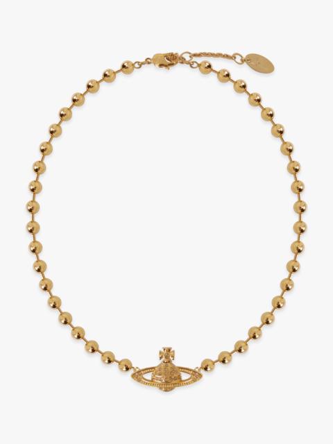 Vivienne Westwood THAMES MINI BAS RELIEF CHOKER | WHITE/GOLD