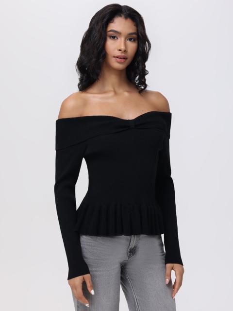 525 america Morgan: Off Shoulder Peplum Sweater
