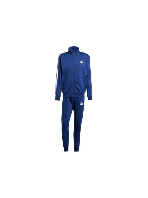 adidas adidas 3-Stripes Fleece Tracksuit Dark Blue