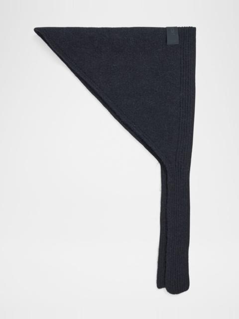 JACQUEMUS Men's Le Chale Grosgrain Logo Wool-Blend Scarf