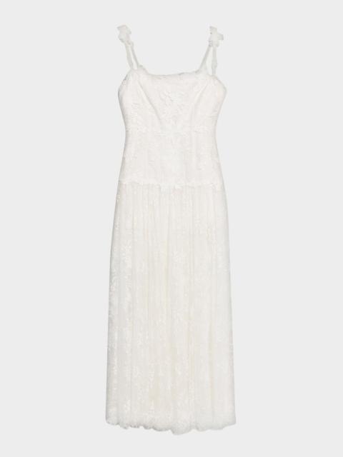 KOBI HALPERIN Ana Sleeveless Square-Neck Lace Maxi Dress