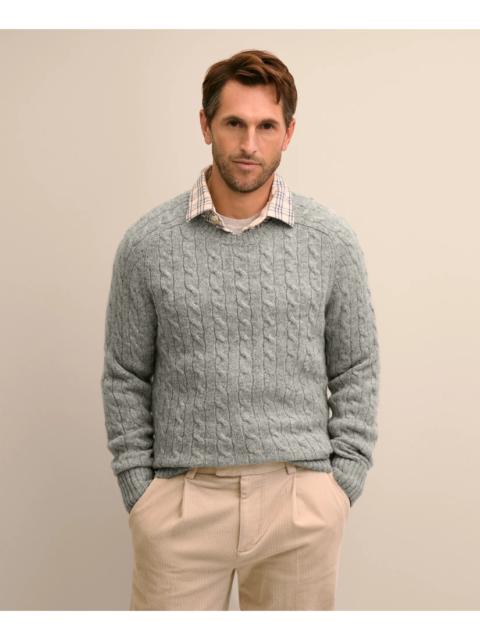 Brooks Brothers Shetland Wool Cable Knit Sweater
