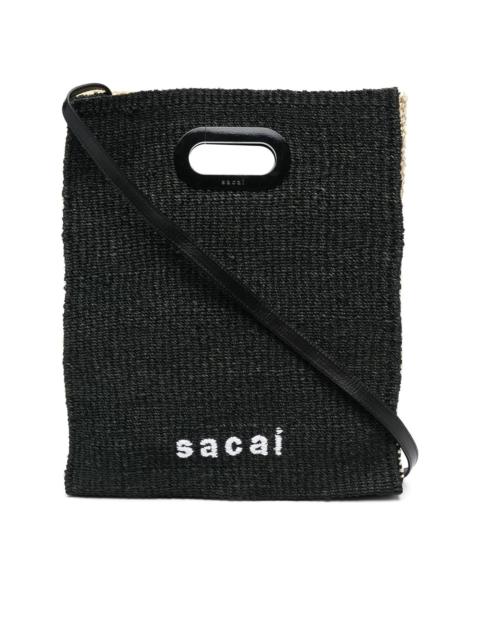 sacai embroidered-logo tote bag