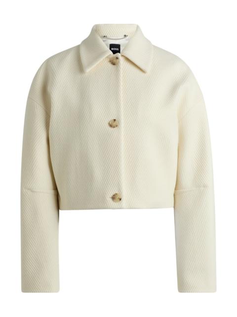 BOSS HERRINGBONE JACKET IN A VIRGIN-WOOL BLEND