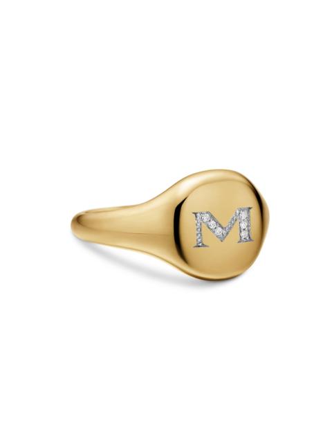DAVID YURMAN Women's DY Initial Pinky Ring in 18K Yellow Gold - M Letter