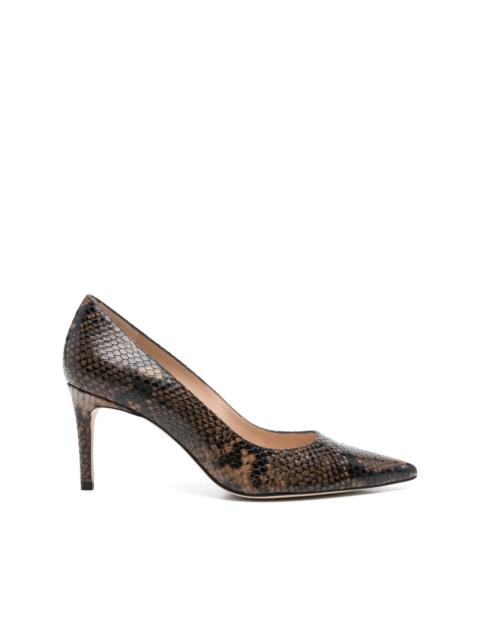 Stuart Weitzman 80mm snakeskin-pattern stiletto heeled pumps