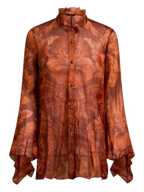 Etro pleated floral-print shirt