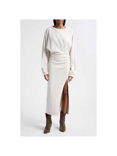 Isabel Marant Étoile Isabel Marant Étoile Salomon Long Sleeve Cotton Fleece Midi Dress in Ecru at Nordstrom