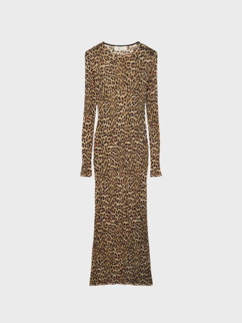 Blumarine LEOPARD PRINT VISCOSE KNIT MIDI DRESS