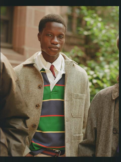 J. PRESS ARGYLL & SUTHERLAND STRIPE COTTON RUGBY - TRIM FIT