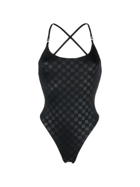MISBHV monogram-pattern one-piece swimsuit