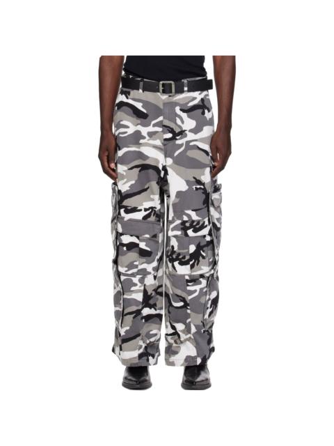 VETEMENTS Black & White Merged Cargo Pants