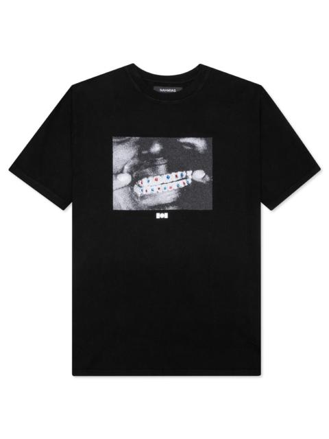 NAHMIAS NAHMIAS X KODAK BLACK CRYSTAL GRILLZ T-SHIRT - BLACK