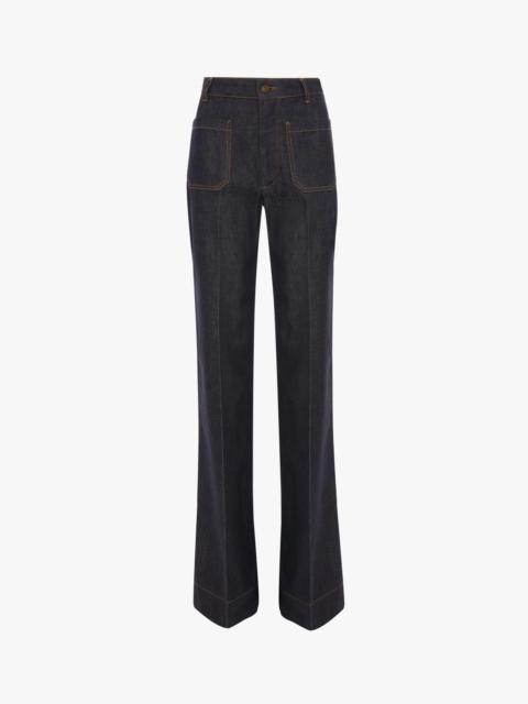 Victoria Beckham Alina Jean In Indigo Rinse