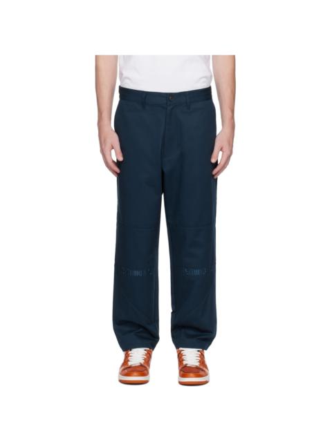 A BATHING APE® Navy Loose Fit Trousers