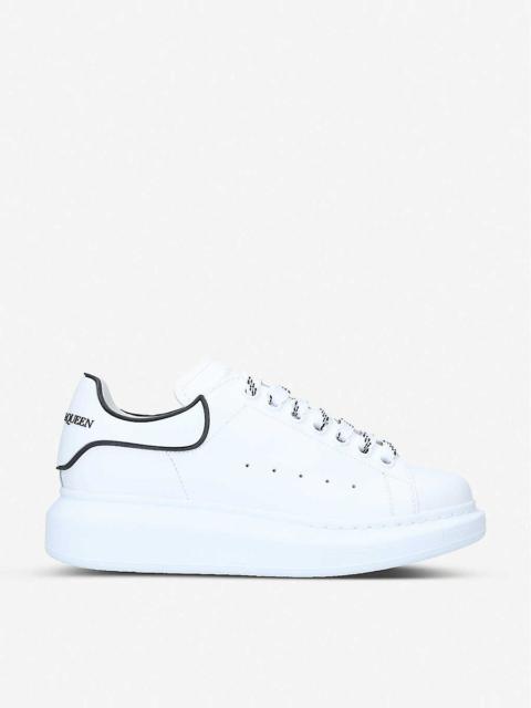 Alexander McQueen Women's Runway contrast-trim leather platform trainers