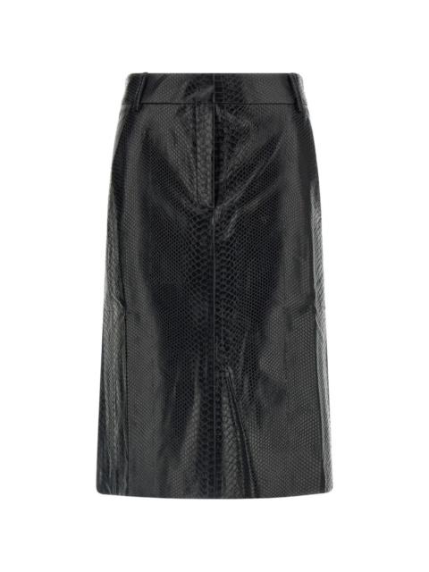 THE ANDAMANE New Xania snake-effect midi skirt