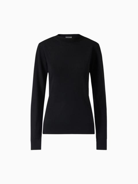 EMPORIO ARMANI Crew-neck 점퍼에 순수한 처녀 모직