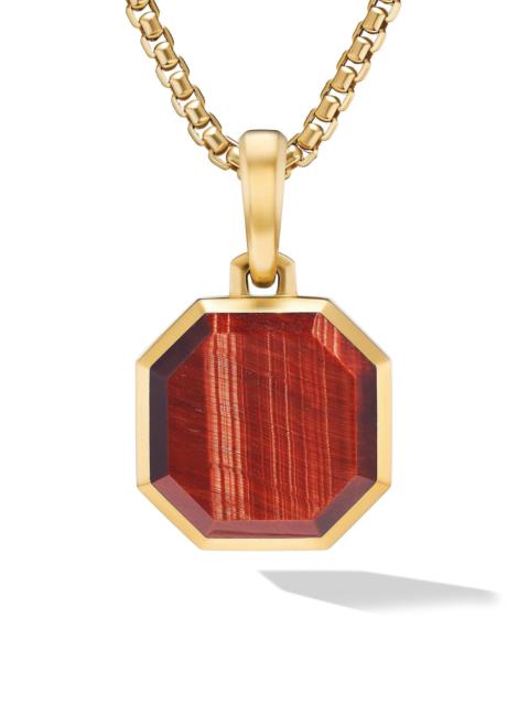 DAVID YURMAN Men's Faceted Stone Amulet in 18K Yellow Gold - Red Tigers Eye
