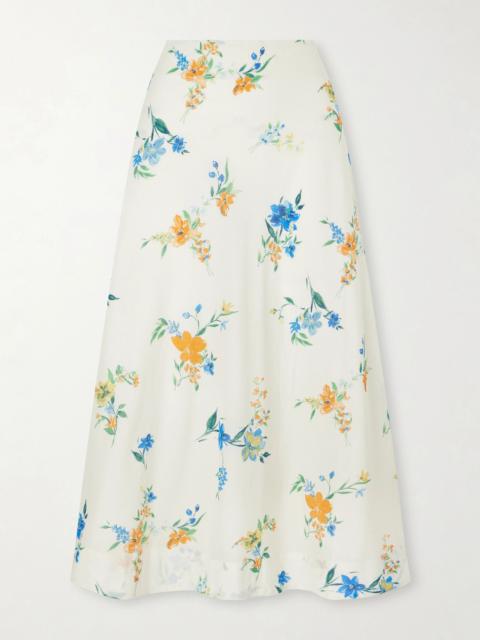 SKALL Mila Floral-print Organic Cotton Midi Skirt