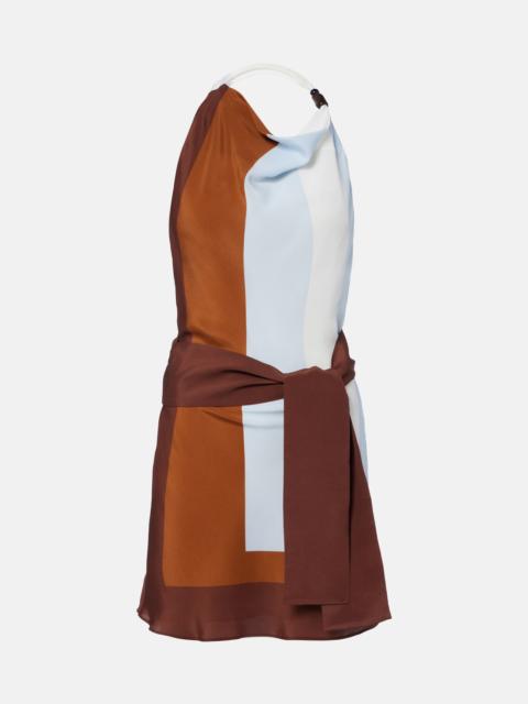 SIR. Striped halterneck silk minidress