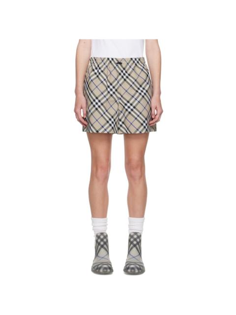 Burberry Beige Check Shorts