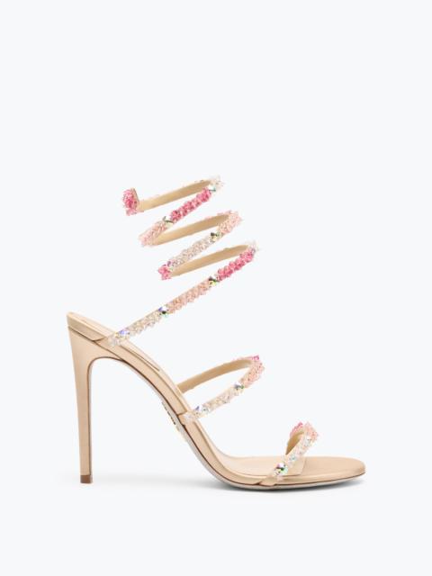 RENE CAOVILLA CINDERELLA BARBIE PINK SANDAL WITH SERPENT 105