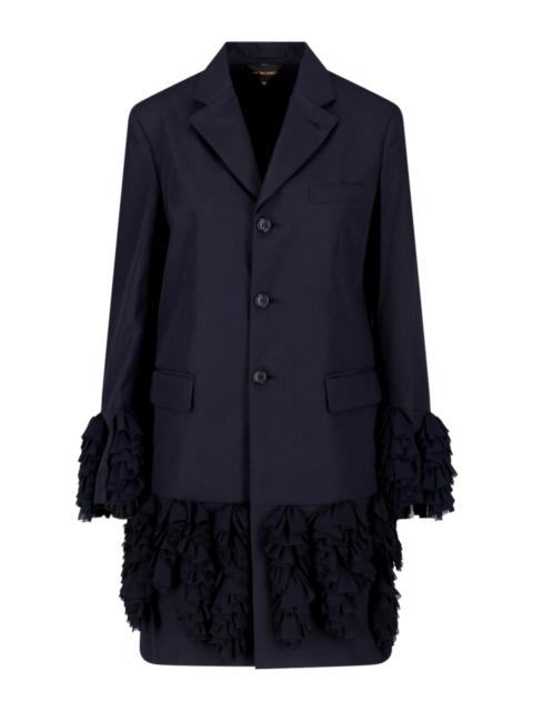 Comme Des Garçons LONG BLAZER WITH RUFFLES