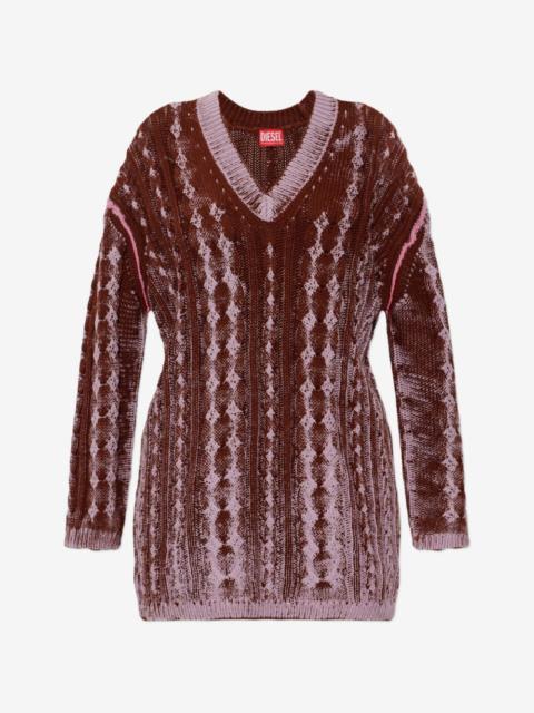 Diesel M-ELGA cable-knit diamond-pattern sweater