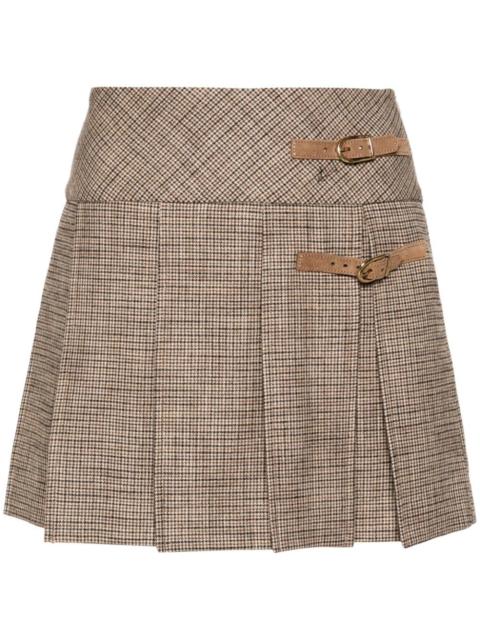 Sandro houndstooth-pattern pleated skirt