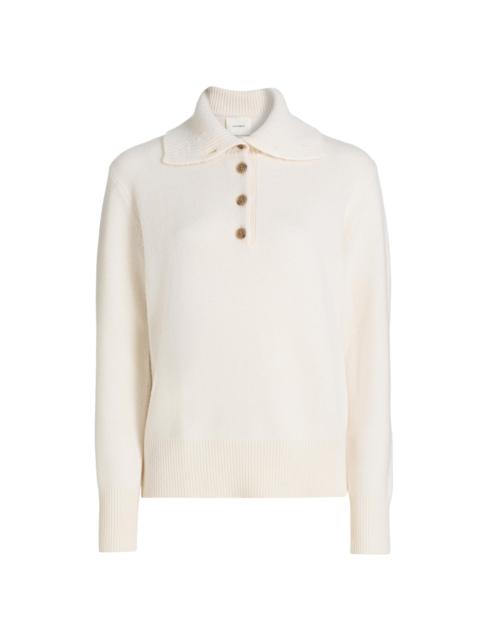 LISA YANG Women's Maisie Cashmere Regular-Fit Polo Sweater - Cream