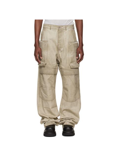 Rick Owens DRKSHDW Beige Temple Stefan Denim Cargo Pants