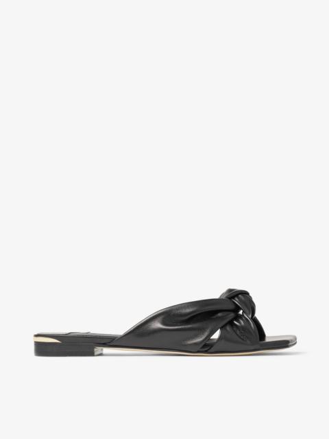 JIMMY CHOO Avenue Flat
Black Nappa Leather Flat Sandals