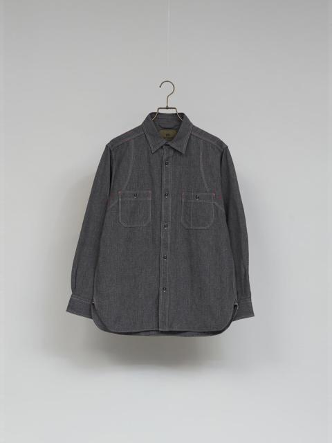 Nigel Cabourn New Medical Shirt Salt & Pepper in Charcoal