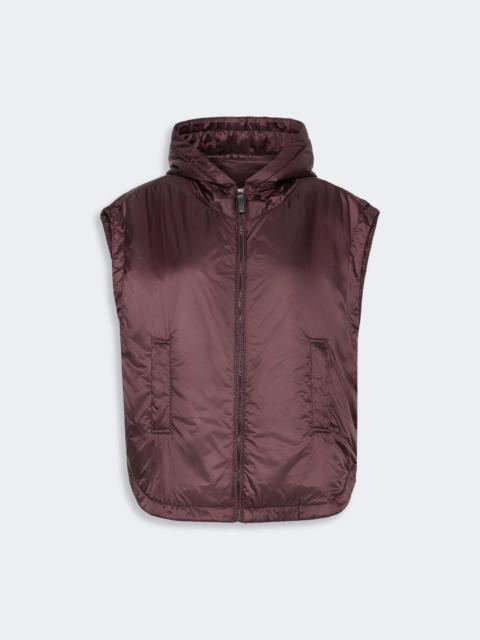 Max Mara AMBRA Padded, hooded gilet in water-repellent canvas - BORDEAUX