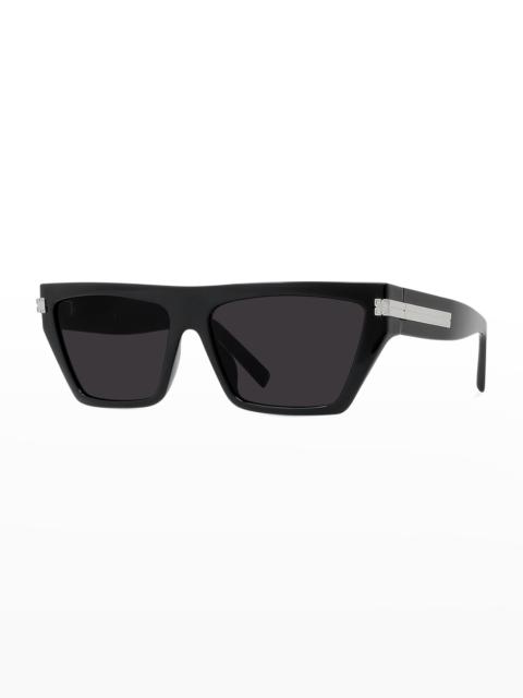 Givenchy Men's 4G Flat-Top Rectangle Sunglasses