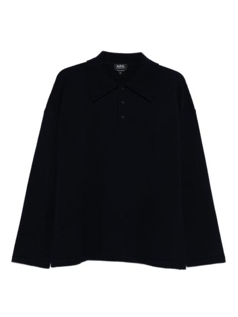 A.P.C. long-sleeves wool polo shirt