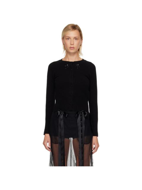 Simone Rocha Black Embellished Cashmere Cardigan