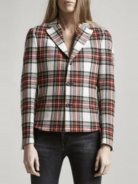 R13 TUCKED BOYFRIEND BLAZER - ECRU TARTAN