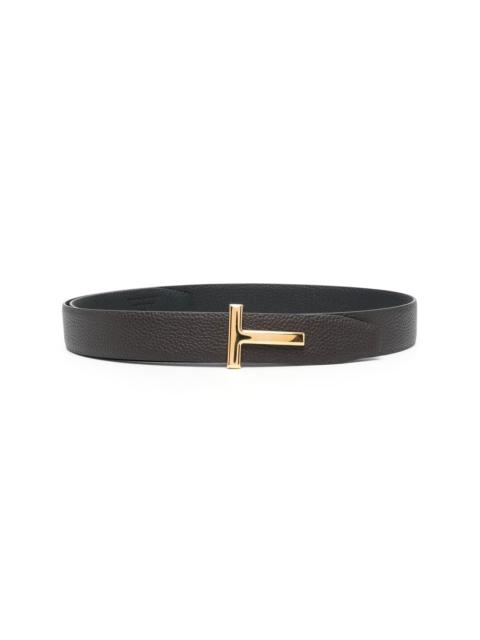 TOM FORD T-plaque leather belt