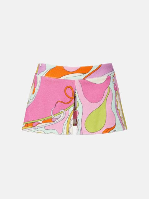 PUCCI Orchidee cotton-blend terry skort