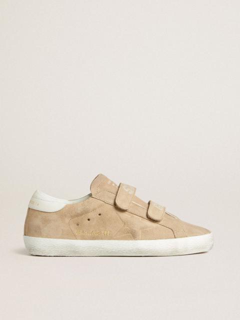 Women’s Old School in beige suede with white leather heel tab